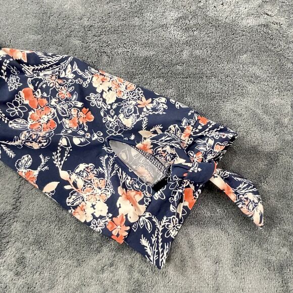 PerSeption Women's Floral multicolor Blouse Pockets Sliver Snap Buttons SZ/ L - Picture 6 of 13